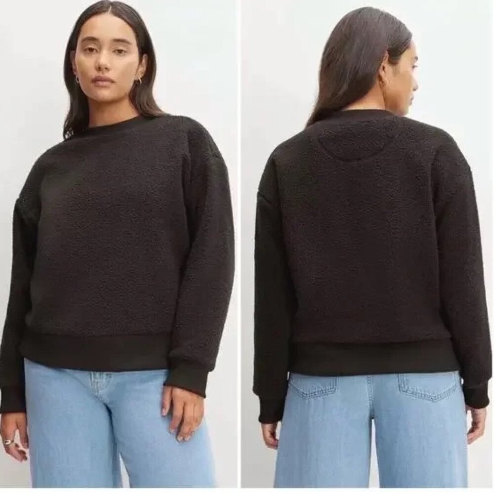 Everlane ReNew Fleece Oversized Crew Top Sweatshirt size S Small